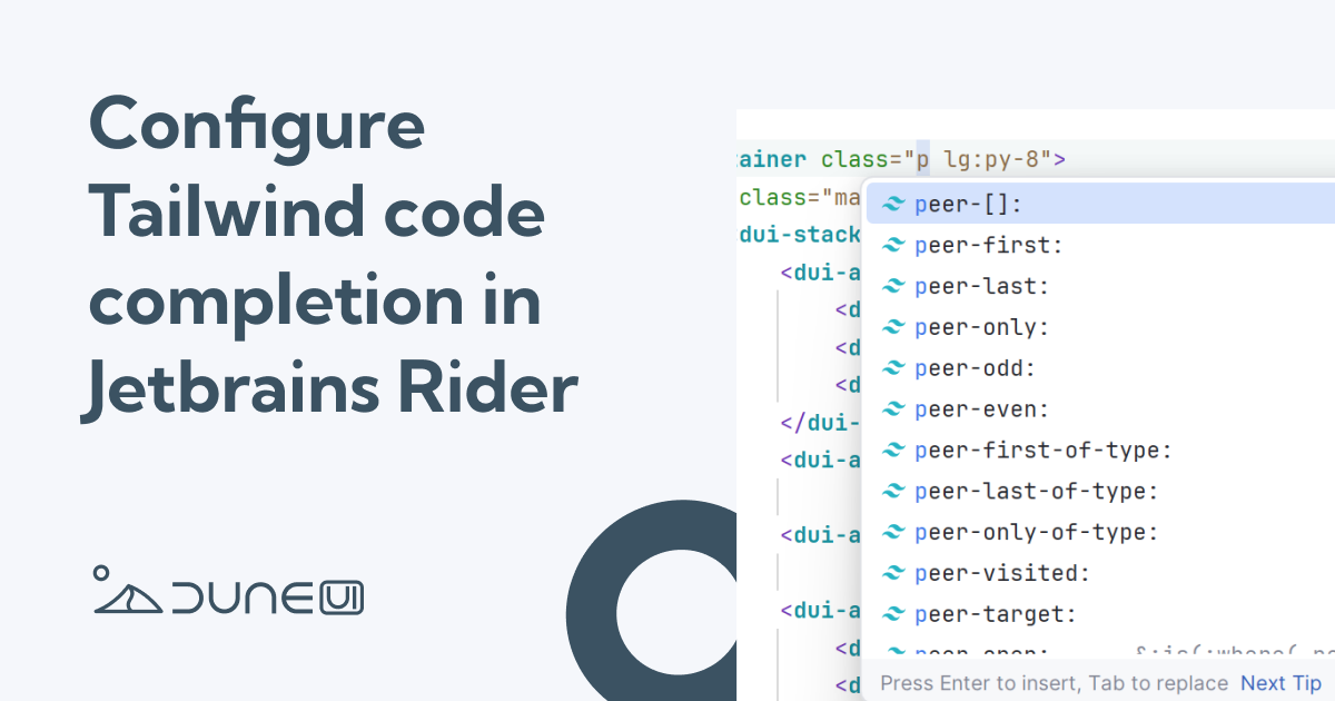 Configure Tailwind 4 code completion in Jetbrains Rider